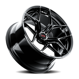 E5 Forged Talladega Gloss Black wheel for C8 Corvette Z06 / E-Ray / ZR1 - angled view