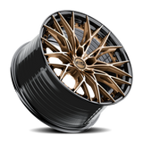 E5 Sebring 2P Bronze with Black Lip 20x10 two-piece C8 Corvette wheel - angled view
