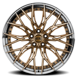 E5 Sebring 2P Bronze with Polished Lip 20x10 two-piece C8 Corvette wheel - side profile
