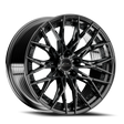 E5 Sebring 2P Gloss Black 20x10 two-piece C8 Corvette wheel - face view