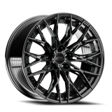 E5 Sebring 2P Gloss Black 20x10 two-piece C8 Corvette wheel - face view