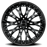 E5 Sebring 2P Gloss Black 20x10 two-piece C8 Corvette wheel - side profile