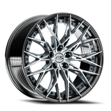 E5 Sebring 2P Titanium with Black Lip 20x10 two-piece C8 Corvette wheel - face view