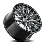 E5 Sebring 2P Titanium with Black Lip 20x10 two-piece C8 Corvette wheel - angled view