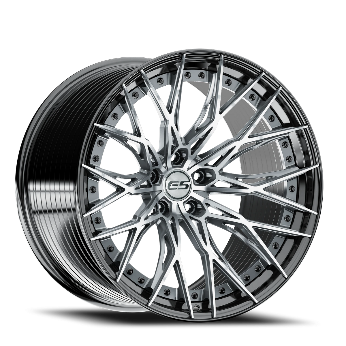 E5 Sebring 2P Titanium with Black Lip 21x13 rear wheel for C8 Corvette Z06 / E-Ray / ZR1