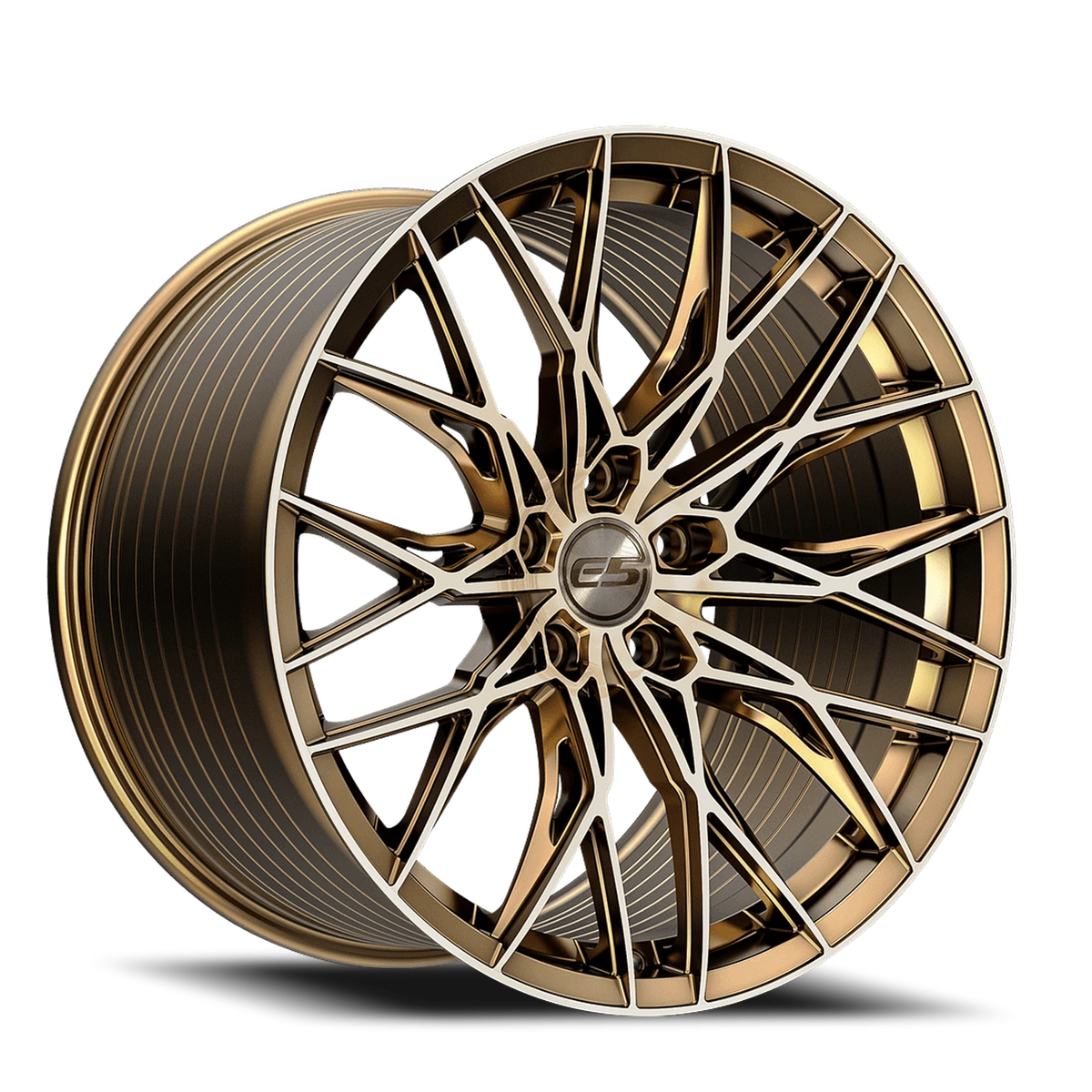 E5 Sebring Bronze Brushed Tint Form Forged Corvette wheel - face view