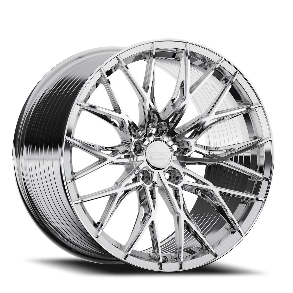 E5 Sebring Chrome Form Forged Corvette wheel - face view