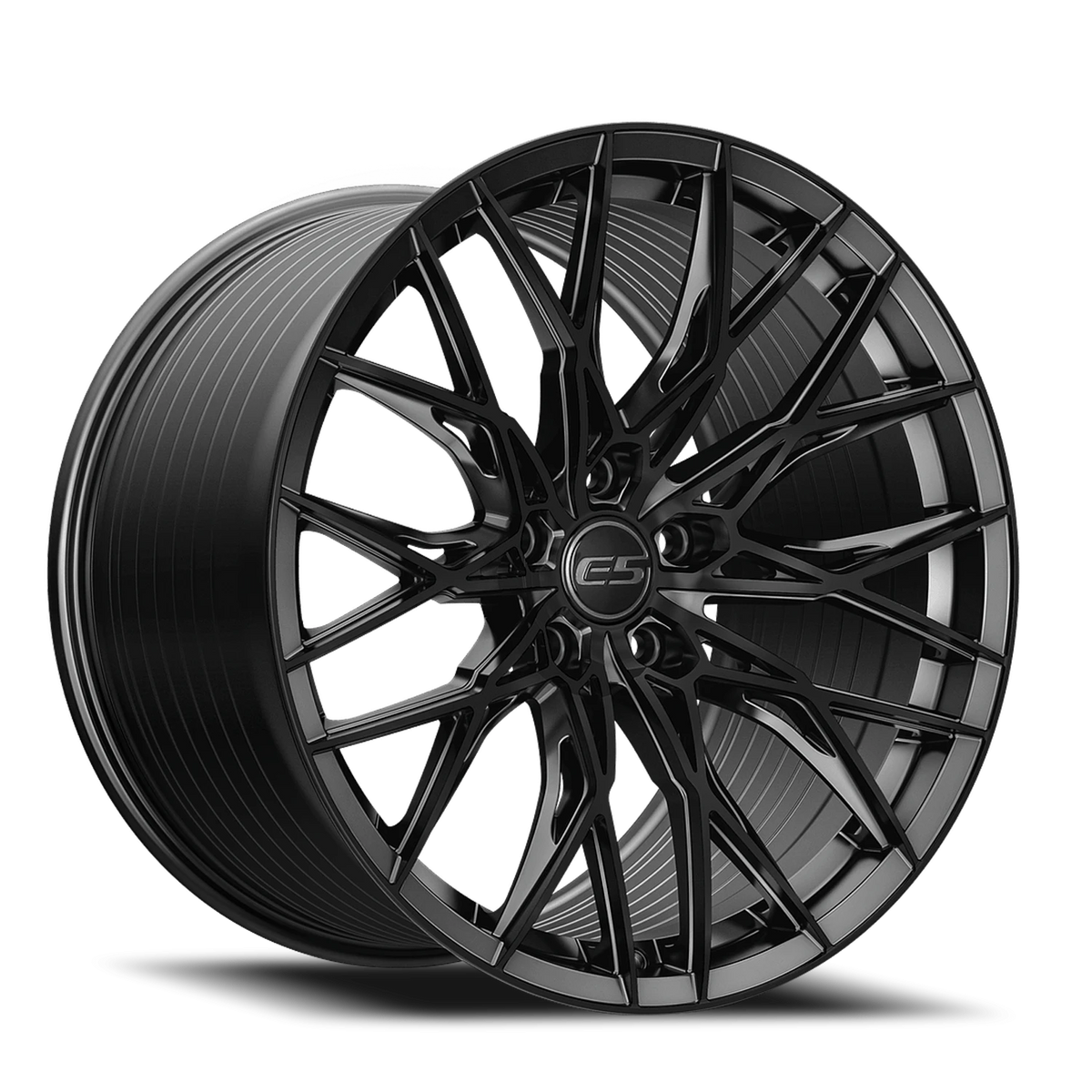 E5 Sebring Gloss Black Form Forged Corvette wheel - face view