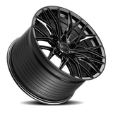 E5 Sebring Gloss Black Form Forged Corvette wheel - angled view