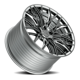E5 Sebring Titanium Brushed Tint Form Forged Corvette wheel - angled view
