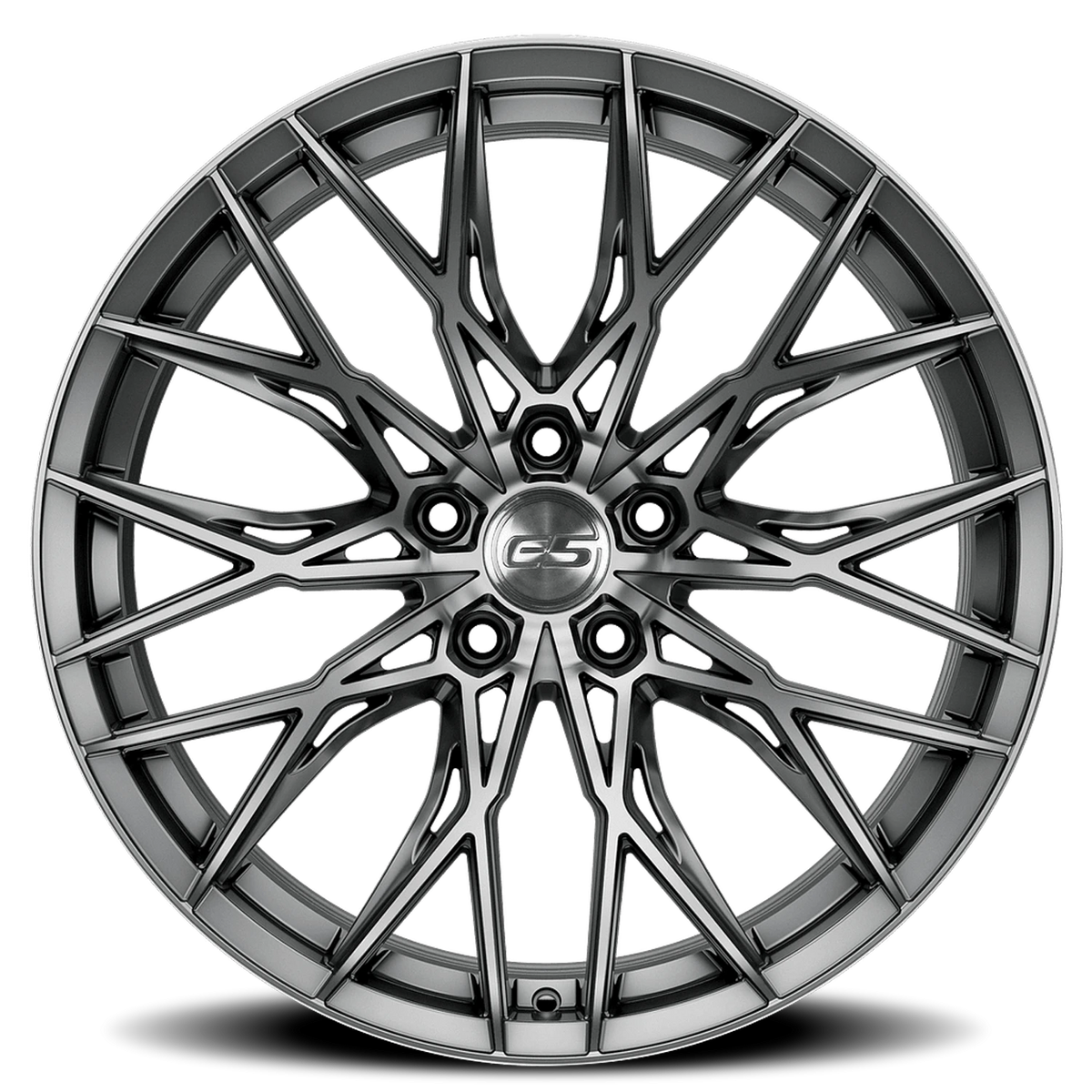 E5 Sebring Titanium Brushed Tint Form Forged Corvette wheel - side profile