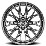 E5 Sebring Titanium Brushed Tint Form Forged Corvette wheel - side profile