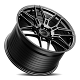 E5 Speedway Gloss Black Form Forged Corvette wheel - angled view