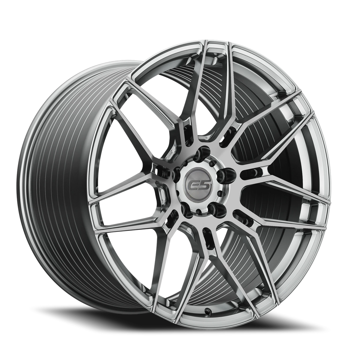 E5 Speedway Titanium Brushed Tint Form Forged Corvette wheel - face view