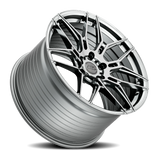 E5 Speedway Titanium Brushed Tint Form Forged Corvette wheel - angled view