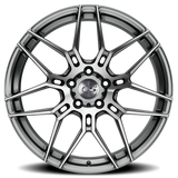 E5 Speedway Titanium Brushed Tint Form Forged Corvette wheel - side profile