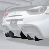 Vorsteiner Aero 488 Diavolo Rear Diffuser Fins Carbon Fiber Fits Ferrari 488