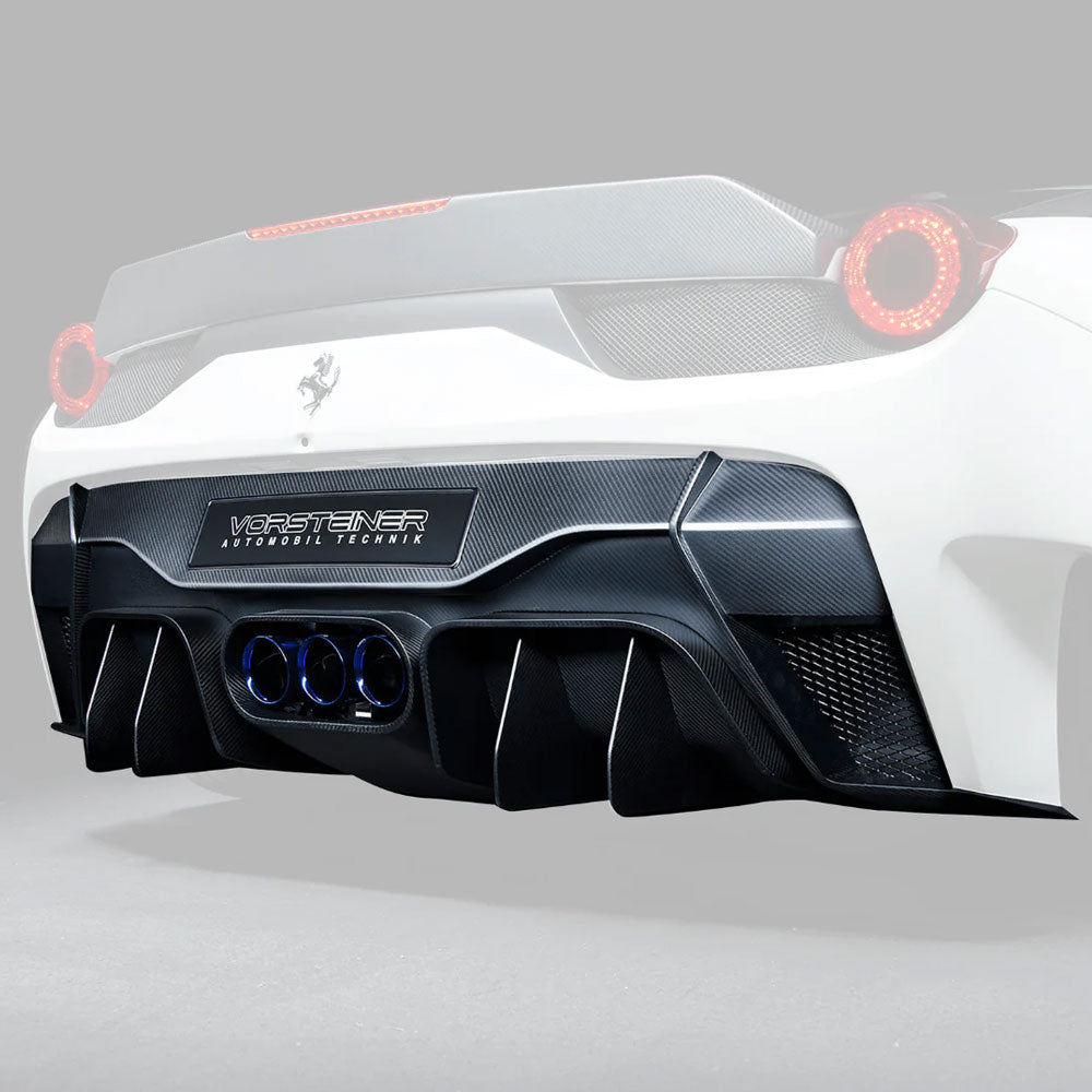 Vorsteiner 458-VX Aero Rear Bumper Carbon Fiber & Exhaust Tips Fits Ferrari 458