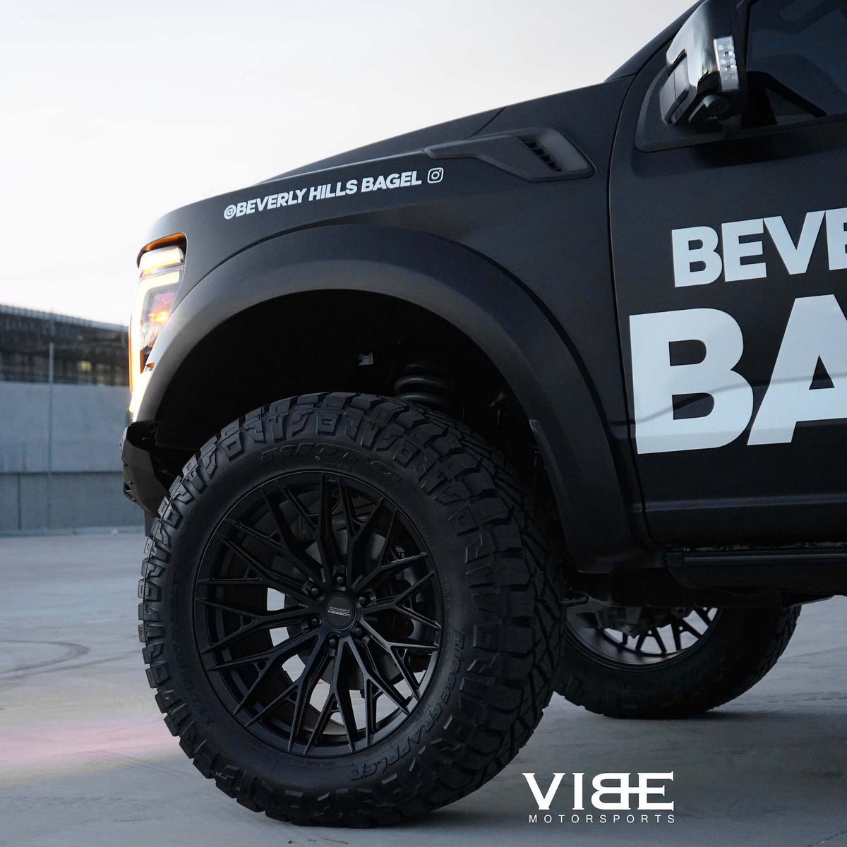 17" Vossen HFX6 Satin Black 17x9 Concave Wheels Rims Fits Ford F150 2021 and Up