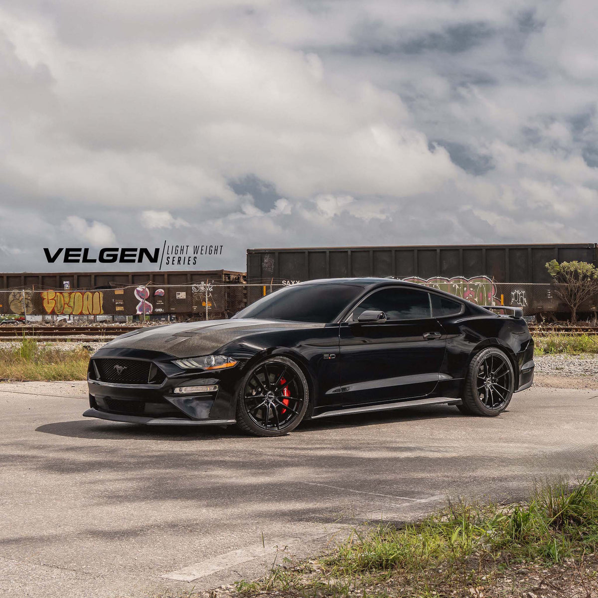 19" Velgen VF5 Gloss Black 19x10 19x11 Concave Wheels Rims Fits Ford Mustang GT