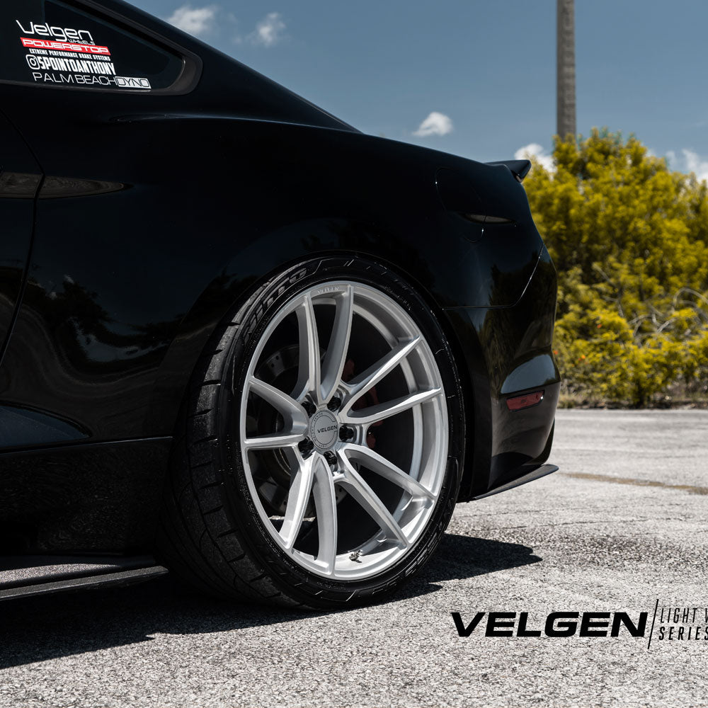19" Velgen VF5 Gloss Silver 19x10 19x11 Concave Wheels Rims Fits Ford Mustang GT