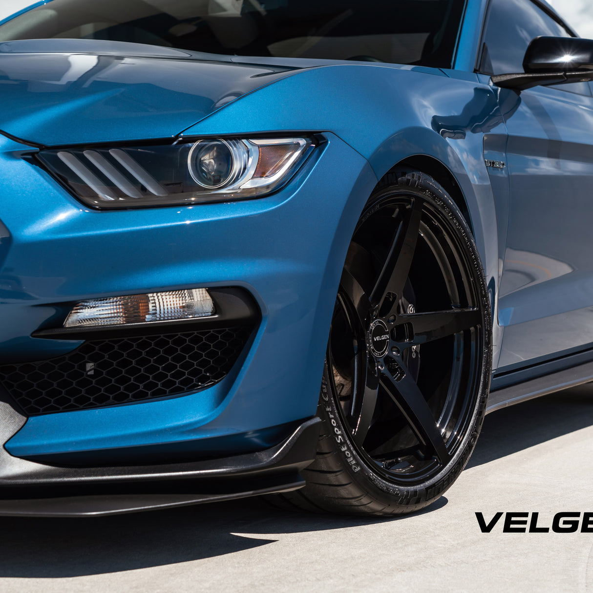 20" Velgen Classic5 Black Concave Wheels Rims Fits Ford Mustang Shelby GT350
