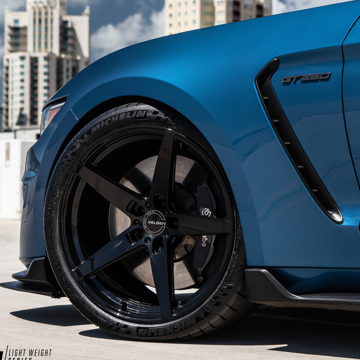 20" Velgen Classic5 Black Concave Wheels Rims Fits Ford Mustang Shelby GT350