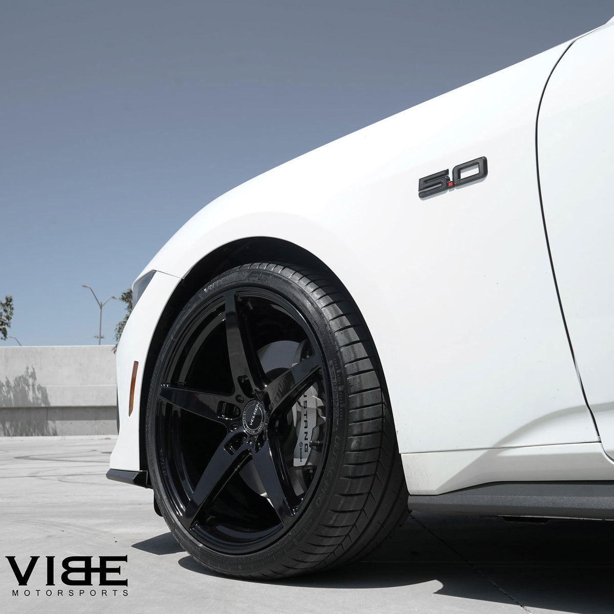 20" Velgen Classic5 Black Concave Wheels Rims Fits Ford Mustang Shelby GT350