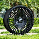 24" Forgiato Trimestre-M Black Concave Wheels Rims Fits Rolls-Royce Cullinan