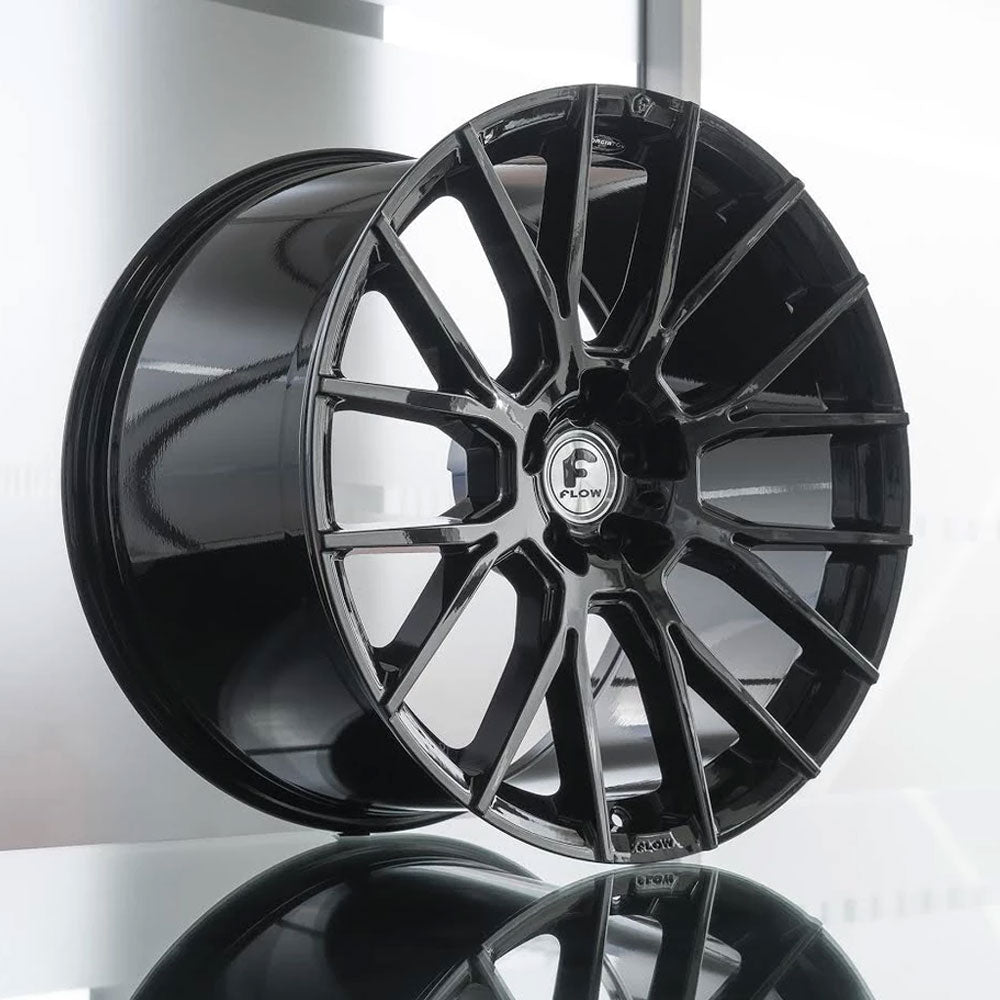 20" Forgiato Flow 001 Black Forged Concave Wheels Rims Fit Jaguar XJRS XJS