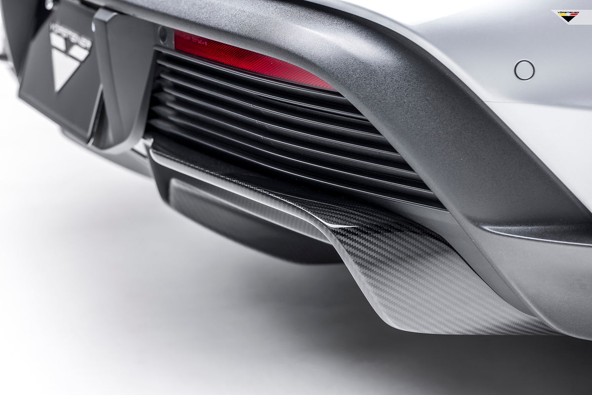Vorsteiner Aero Rear Diffuser Carbon Fiber PP 2x2 Glossy Fits Porsche Taycan