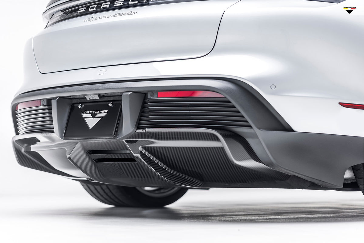 Vorsteiner Aero Rear Diffuser Carbon Fiber PP 2x2 Glossy Fits Porsche Taycan