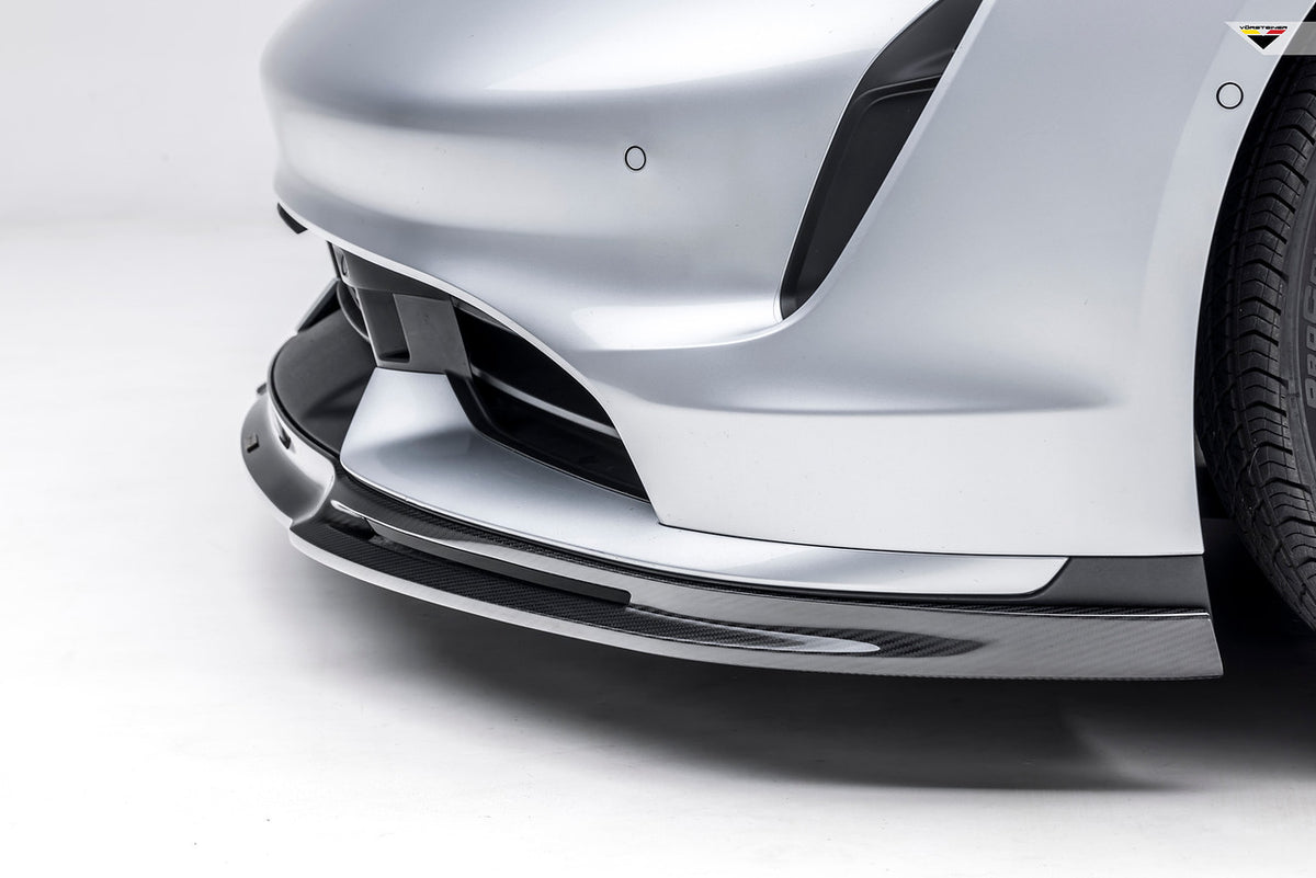 Vorsteiner Aero Front Spoiler Carbon Fiber PP 2x2 Glossy Fits Porsche Taycan