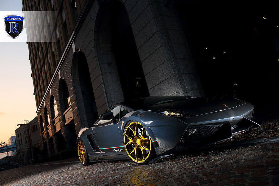 20" ROHANA RFX5 GOLD FORGED CONCAVE WHEELS RIMS FITS BENZ R230 SL550 SL63