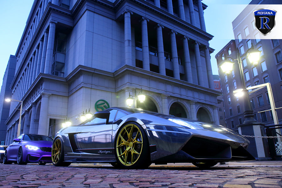 20" ROHANA RFX5 GOLD FORGED CONCAVE WHEELS RIMS FITS BENZ R230 SL550 SL63