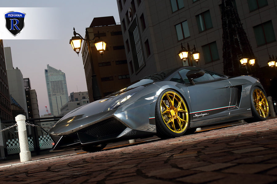 20" ROHANA RFX5 GOLD FORGED CONCAVE WHEELS RIMS FITS BENZ R230 SL550 SL63