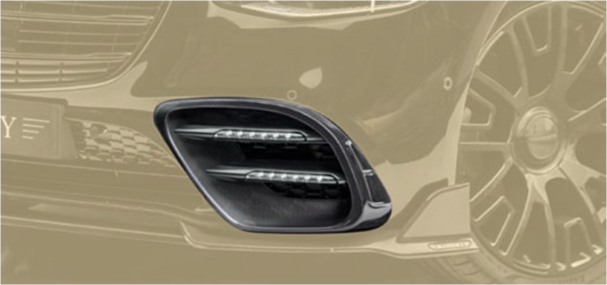 MANSORY Carbon Front Bumper Air Intakes with Double LED DRL for Mercedes-Benz S-Class W223 (2021+) - image 2