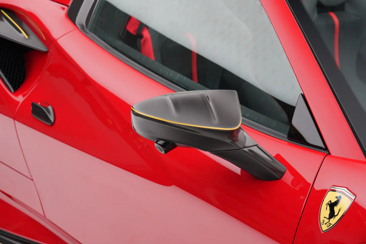 MANSORY Carbon Fiber Mirror II Housings for Cars with Camera for Ferrari F8 Tributo / Spider (2020-2023)
