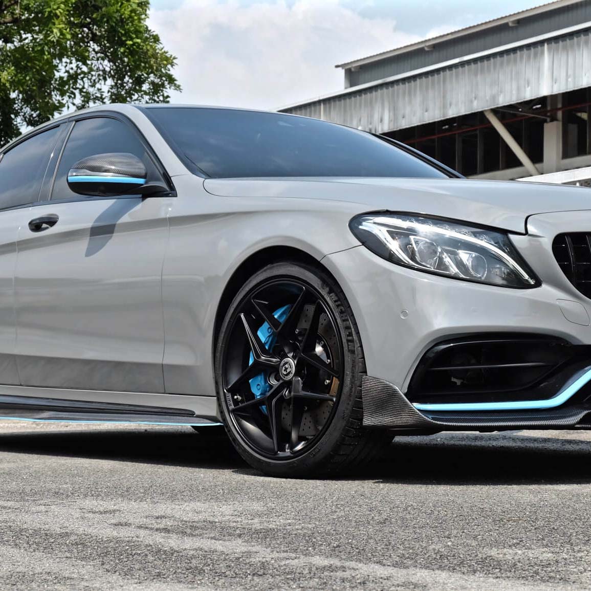 19" HRE FF11 Black 19x8.5 Concave Wheels Rims Fits Mercedes-Benz C250 C300 C350