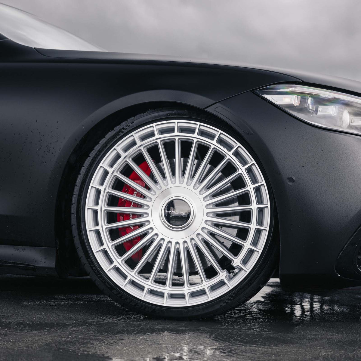 22" MV Forged MVF40 Silver 22X9 22X10.5 Wheels Rims Fits Mercedes W223 S Class