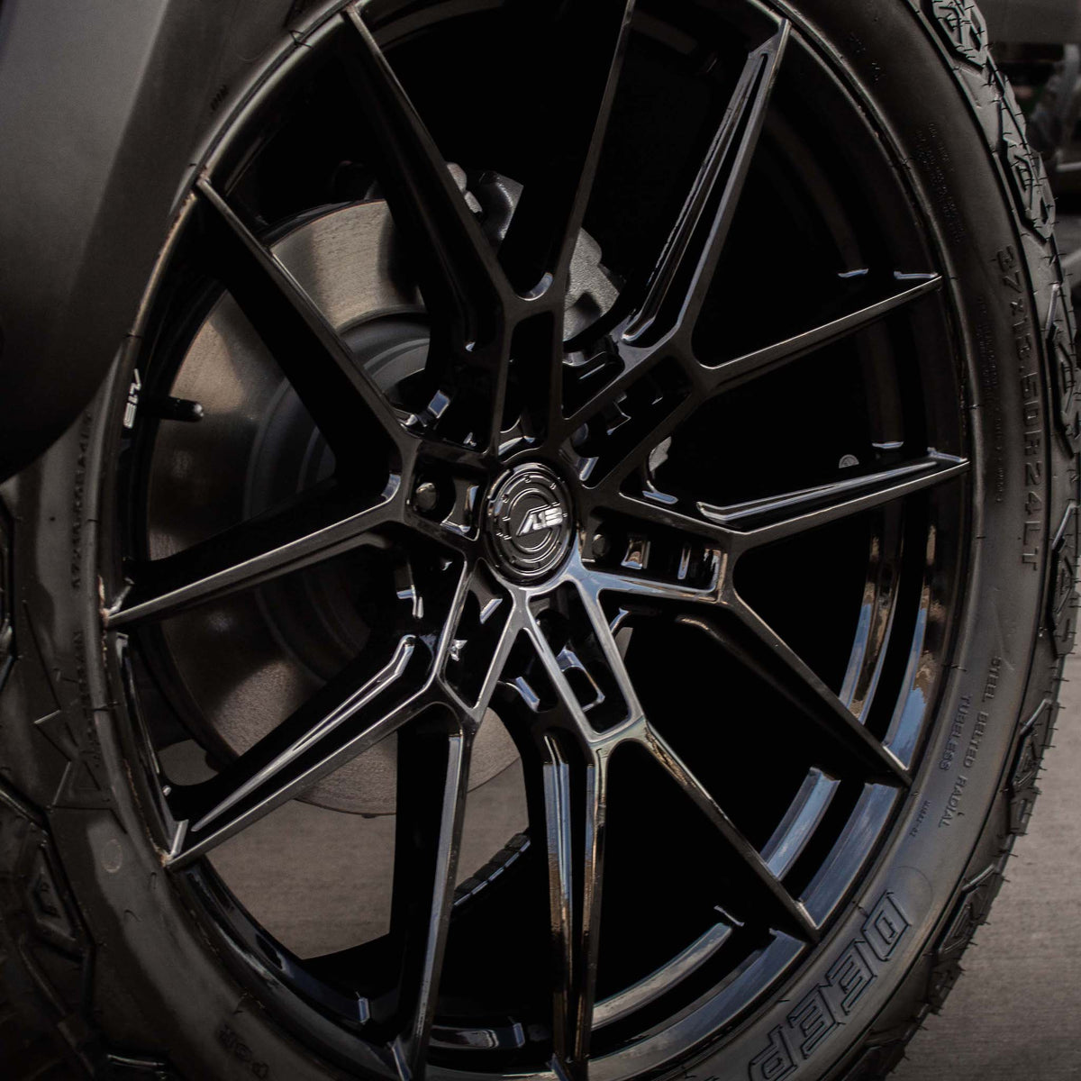 24" AL13 FR66 Gloss Black 24x10 Concave Wheels Rims Fits RAM 1500