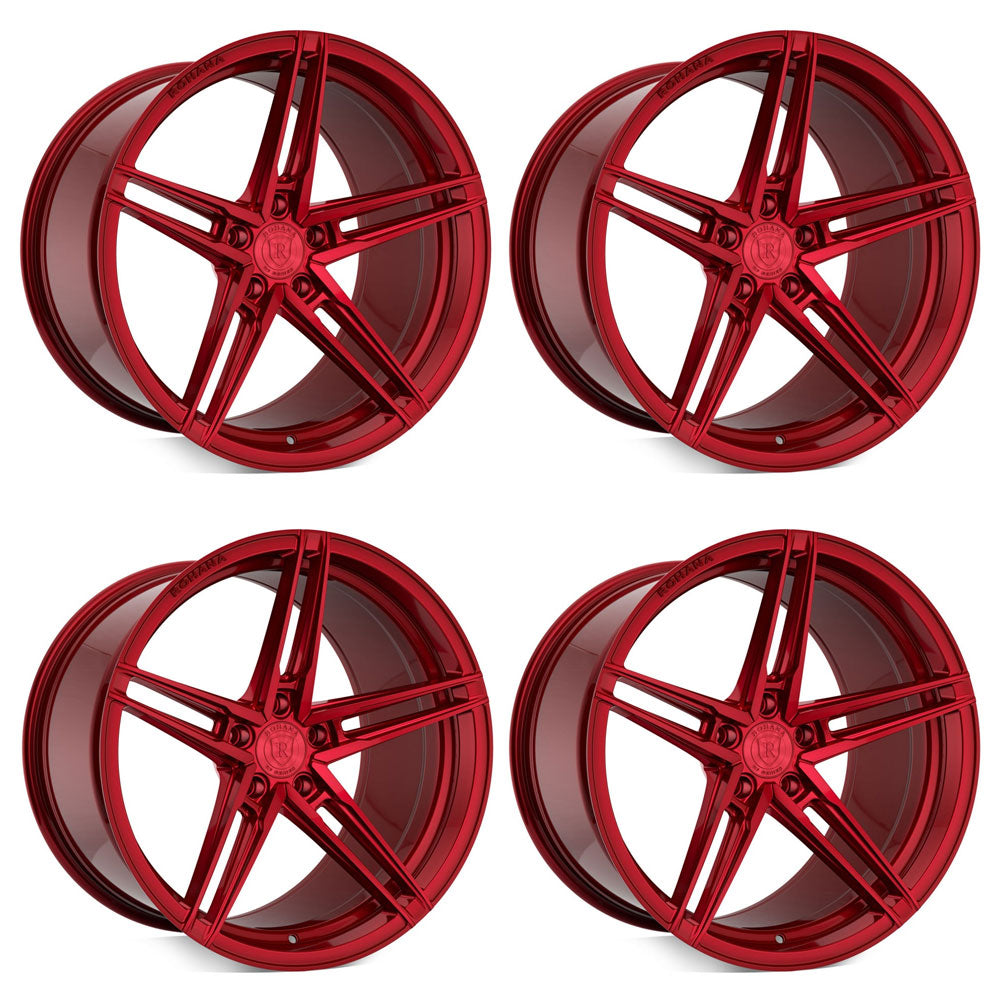 20" Rohana RFX15 Red 20x9 20x10 Concave Wheels Rims Fits Lexus IS200 IS250 IS350