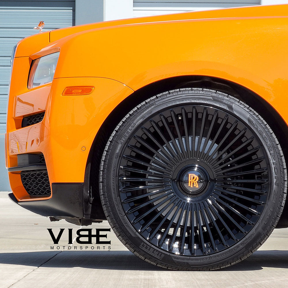 24" Forgiato Trimestre-M Black Concave Wheels Rims Fits Rolls-Royce Cullinan