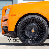 24" Forgiato Trimestre-M Black Concave Wheels Rims Fits Rolls-Royce Cullinan