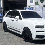 24" Forgiato Trimestre-M Black Concave Wheels Rims Fits Rolls-Royce Cullinan