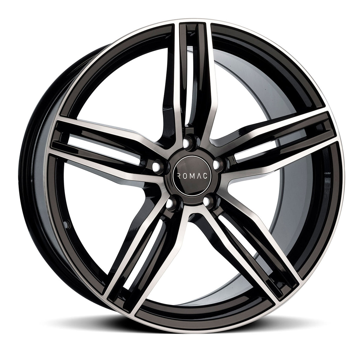 19" Romac Venom Black Polished 19x8.5 Wheels Fits Lexus GS200 GS350 GS450