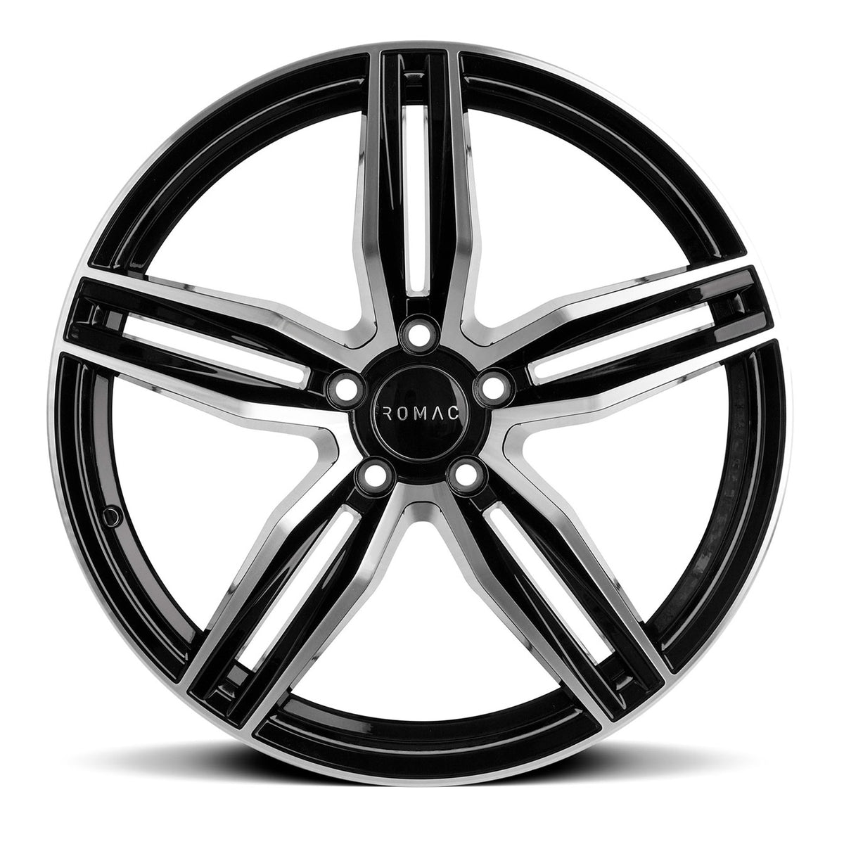 19" Romac Venom Black Polished 19x8.5 Wheels Rims Fits Audi C6 A6 Quattro