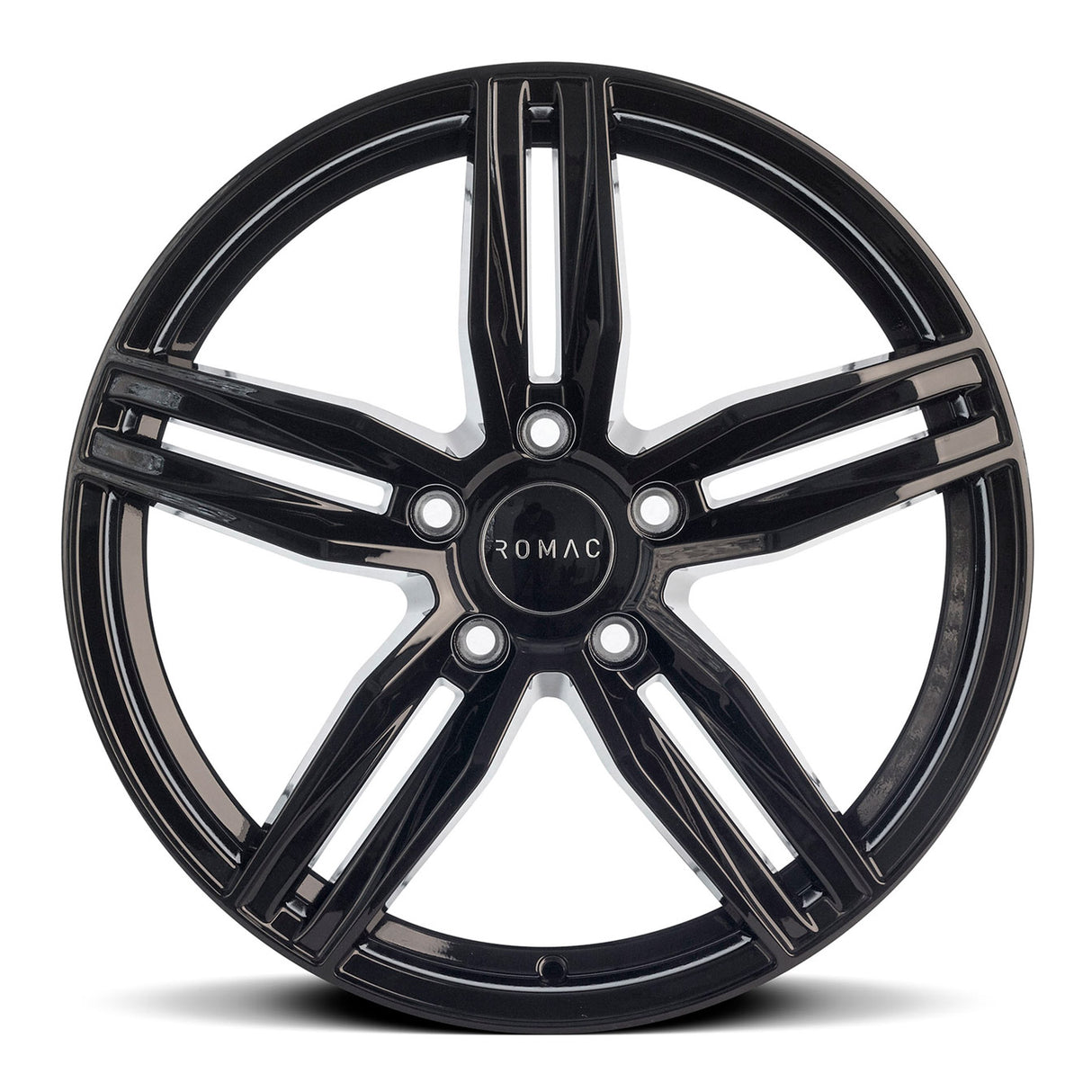 19" Romac Venom Gloss Black 19x8.5 Wheels Rims Fits Volkswagen Jetta