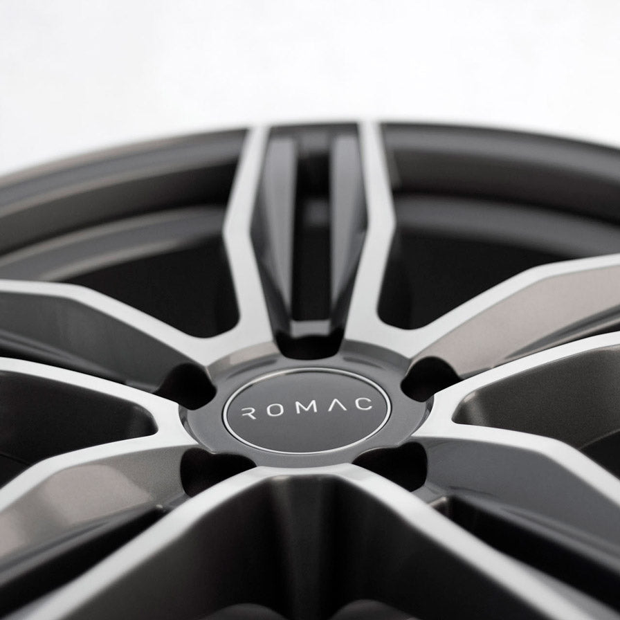 19" Romac Venom Grey Polished 19x8.5 Wheels Rims Fits Ford Mustang Mach-E