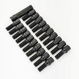 Spline Drive Lug Bolts M12x1.50 32mm – 60° Conical Seat (20 Pack + Key) – Black